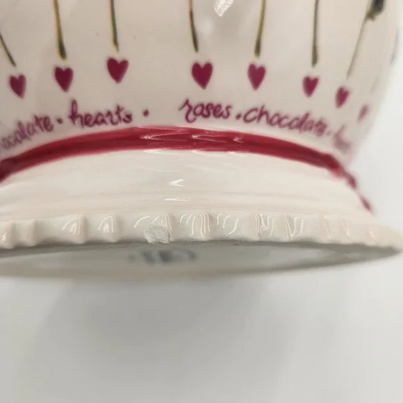 Bath & Body Works Roses Chocolates Hearts 6 1/2" Planter Bowl Unique Gift Idea - Picture 9 of 10